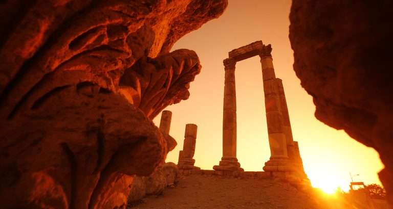 Jordan - Amman - Citadel Hercules Temple Sunset
