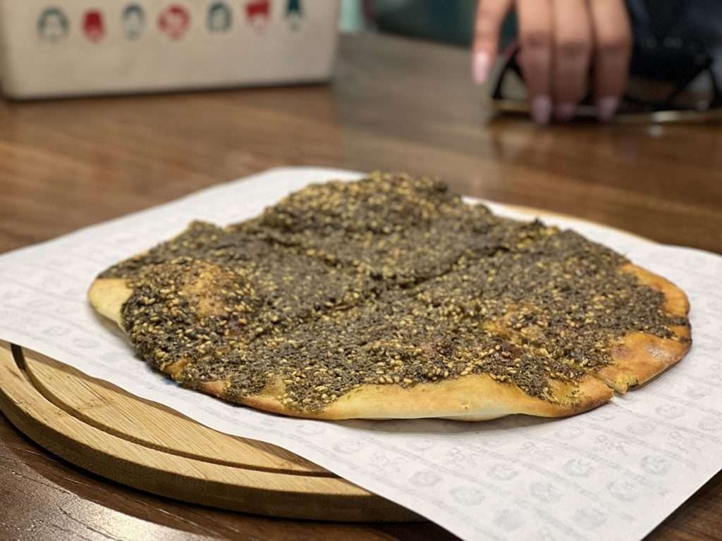 local manaqish with zaatar spice