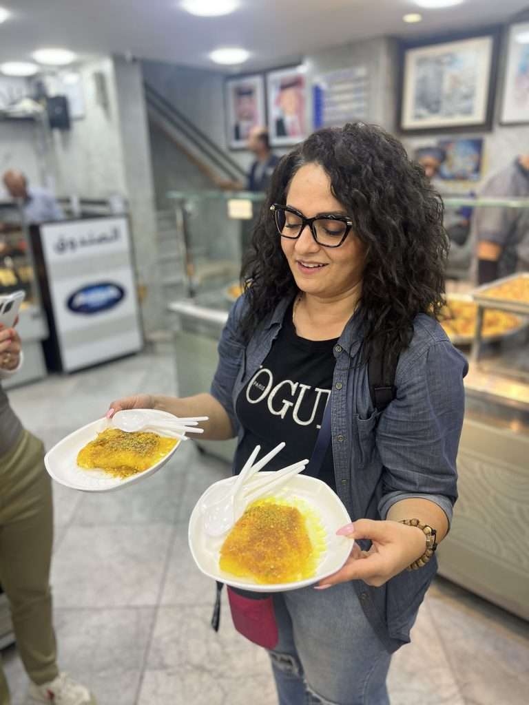 kunafa from habibah while on amman food tours